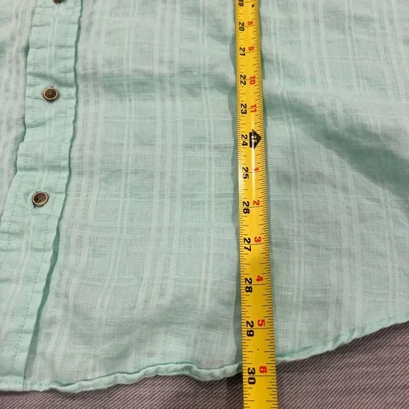 Caribbean Green Casual Button Down Shirt Lightweight Size 2XBIG - Picture 5 of 5